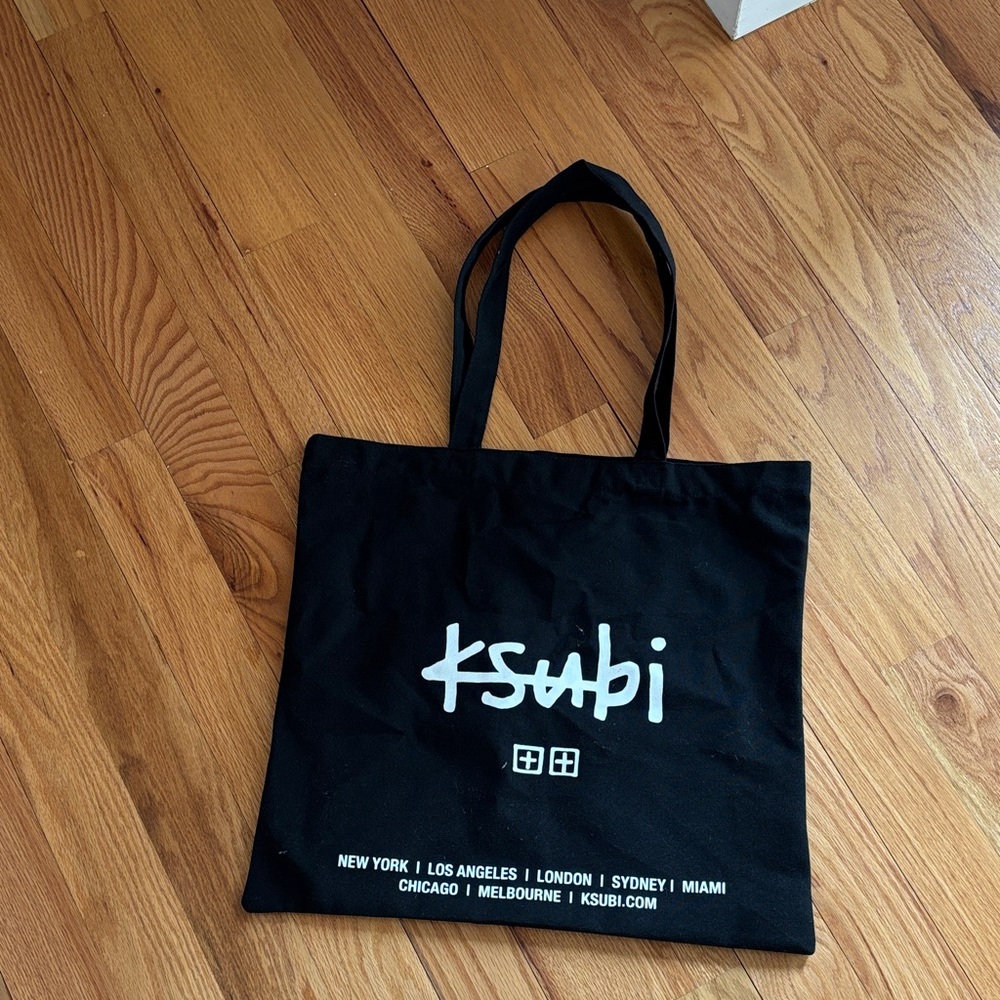 Ksubi Black Tote Bag with White Logo